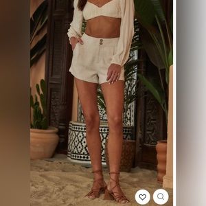 NWT 12th Tribe Mesa Beige Linen Shorts - S